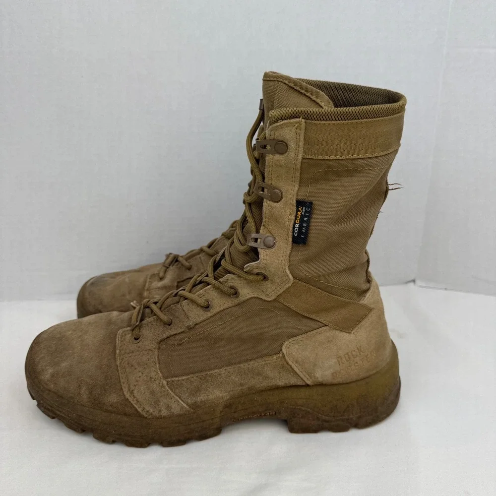 Rockrooster Mens AB5010 MGDB 8in Coyote Tactical Combat Boots Brown EEE 10.5